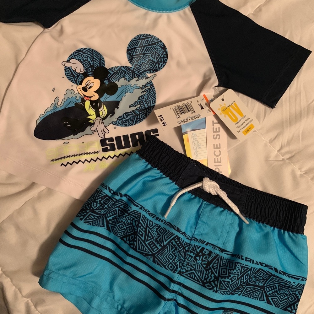 Disney Mickey Mouse Boys Swimsuit Set 3 6 Months